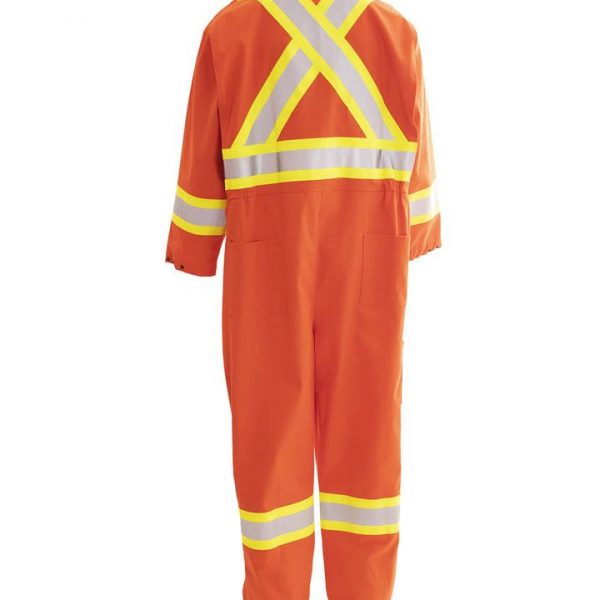 FORCEFIELD FOR Treated, 100% Cotton Coverall with Reflective Tape Tape 024-FRCOR - Back