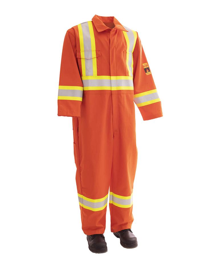 FORCEFIELD FOR Treated, 100% Cotton Coverall with Reflective Tape Tape 024-FRCOR - Front
